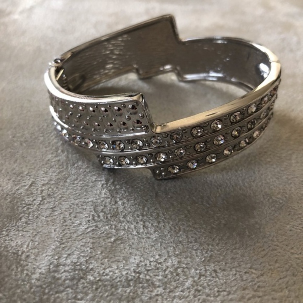 Charming Charlie Silver Tone Hinged Bracelet - Picture 2 of 9